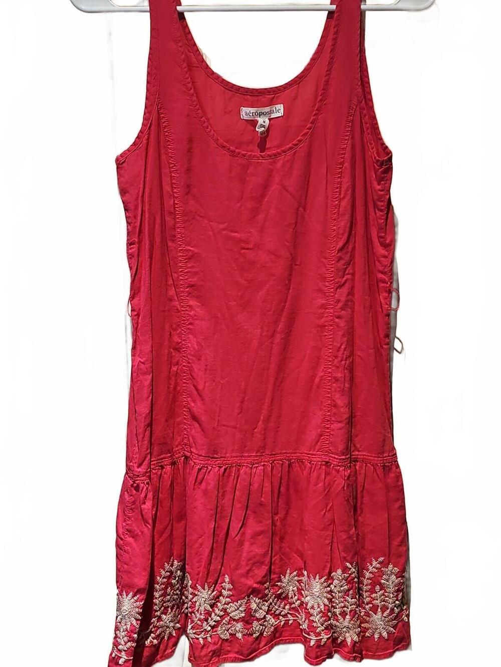 Aeropostale Slip dress size Medium Pink With Embroidered Floral